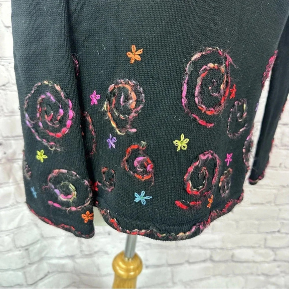 vintage david brooks embroidered cotton tunic sweater large - Picture 2 of 7